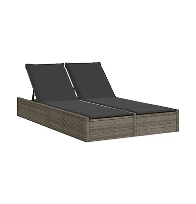 vidaXL Double Sun Lounger Gray