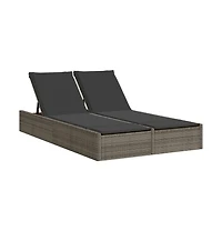 vidaXL Double Sun Lounger Gray