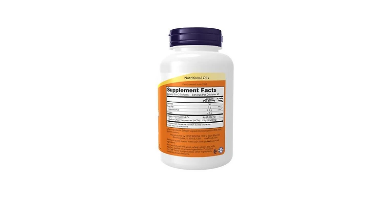 Now Foods Virgin Coconut Oil ,1000 mg ,120 Softgels