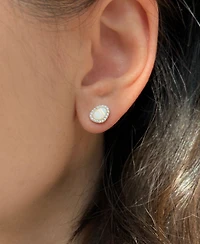 Kamaria Pebble Stud Earrings With Lab-Grown Opal in Sterling Silver