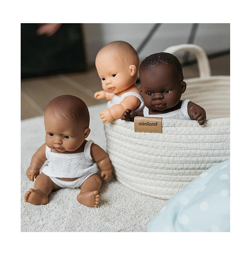 Cotton Doll Sized Moses Basket for Dolls up to 15"