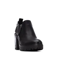 Xti Women's Casual Side Zipper Heeled Moccasins Refresh Collection By