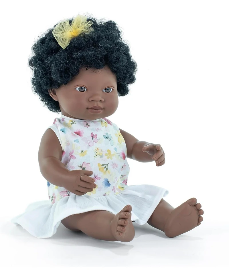 Miniland My Friends and Me Collection African Baby Girl Doll with Black Hair