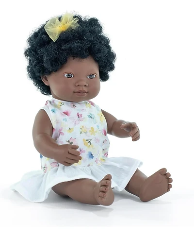 Miniland My Friends and Me Collection African Baby Girl Doll with Black Hair