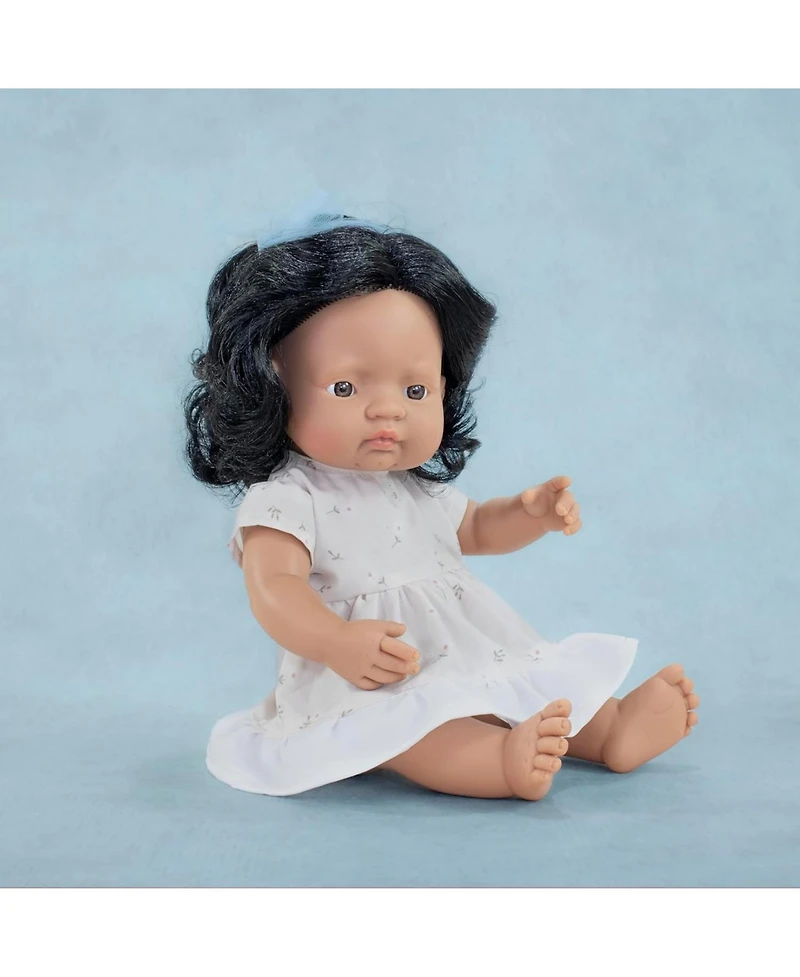 Miniland My Friends and Me Collection Hispanic Baby Girl Doll with Black Hair