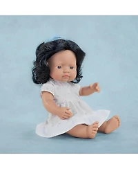 Miniland My Friends and Me Collection Hispanic Baby Girl Doll with Black Hair