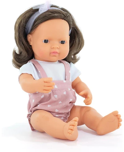 Miniland My Friends and Me Collection Baby Girl Doll with Brown Hair