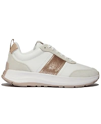 FitFlop Women's F-Mode Flow Sequin Suede Leather Sneakers