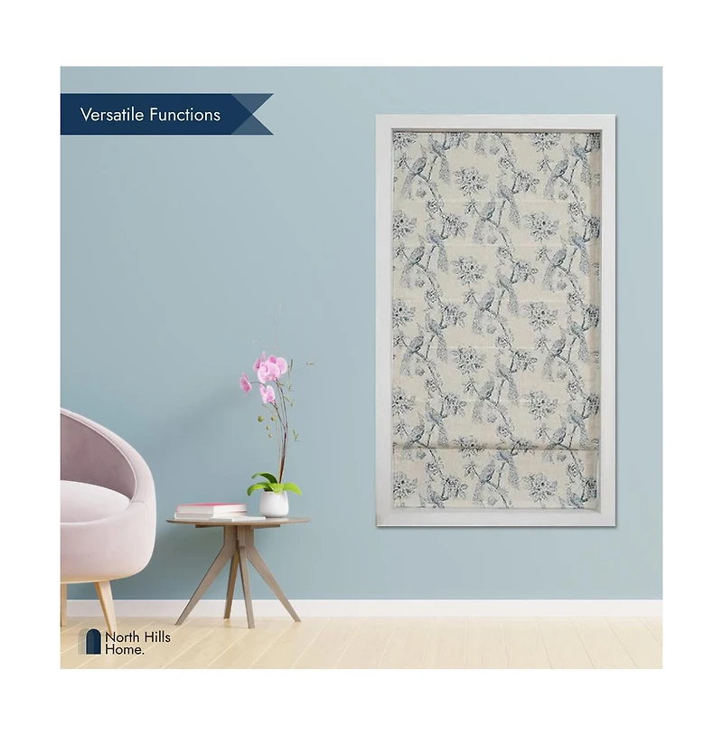 Shadisfy Peacock 100% Blackout Dual Layered Pull-Down Roman Shade for Windows