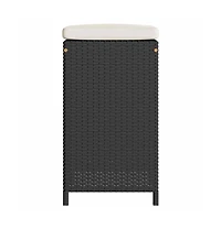 Garden Bar Stool Set of 6 Black, Cream Pe Rattan Compact