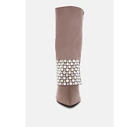 Basso Party Diamante Studded Stiletto Boots Women