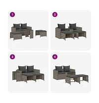 Garden Sofa Set Grey, Dark Grey