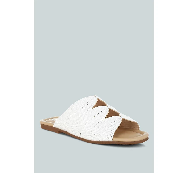 Rag & Co Daisy Doe Raffia Square Toe Flats Women