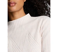 Kenneth Cole Women's Large Chevron Stitch Long-Sleeve Sweater