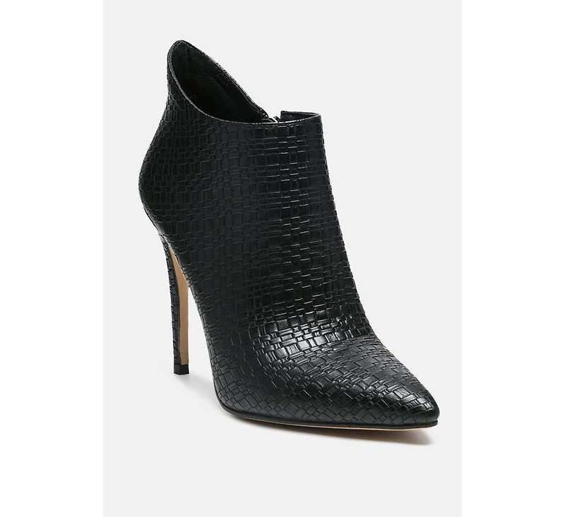 Rag & Co Lolita Woven Texture Stiletto Boot Women