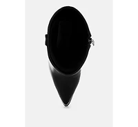 London Rag Hatter Pointed Toe Faux Leather Boots Women