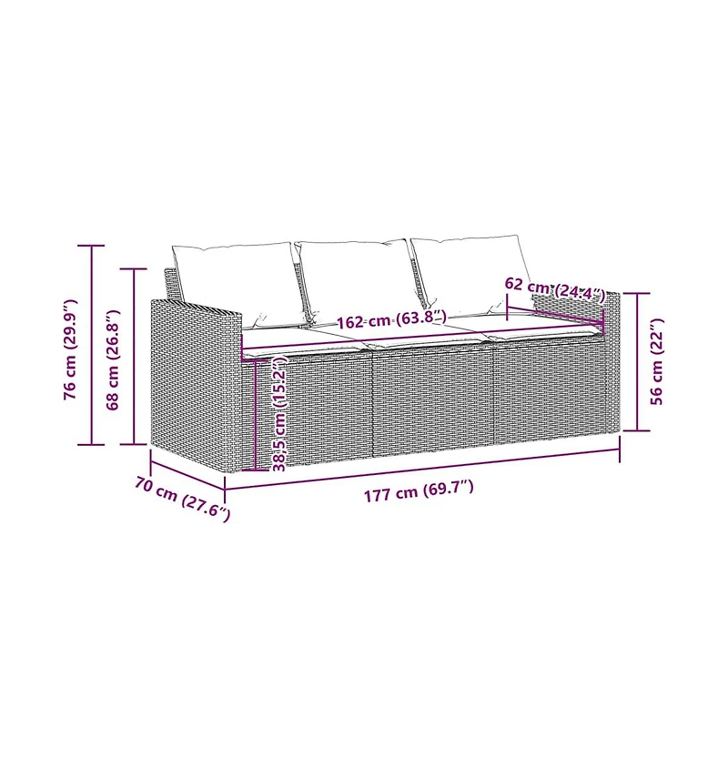 Garden Sofa Beige, Cream White