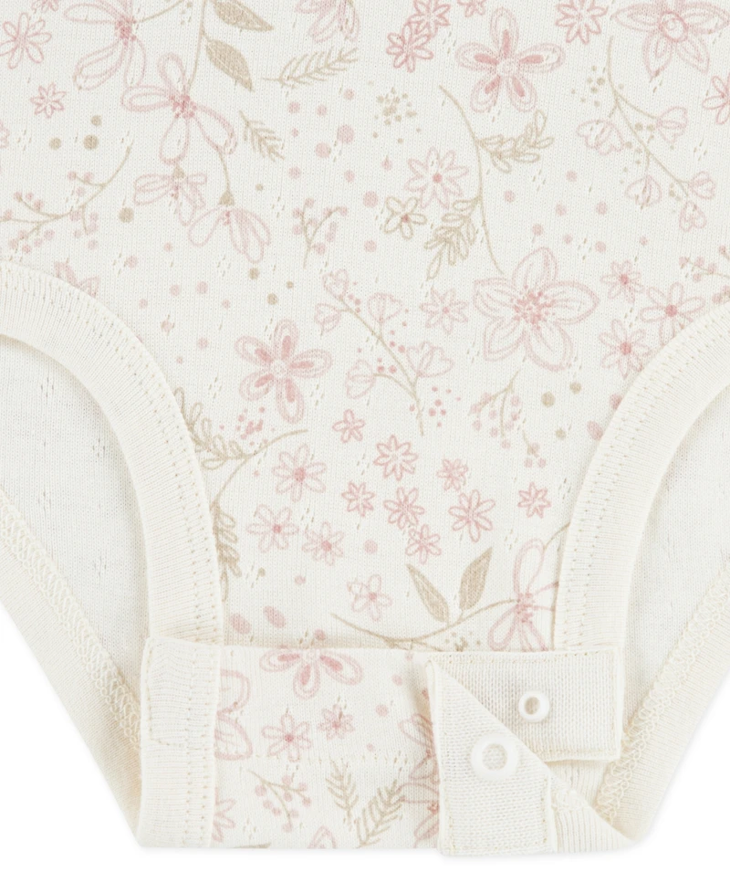 Huggies Baby Girls 3-Piece Bodysuit, Pants and Hairband Set