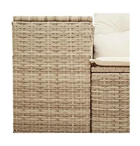 Garden Sofa Beige Poly Rattan Large Modular Garden Sofa