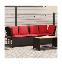 Patio Sofa Brown and Red