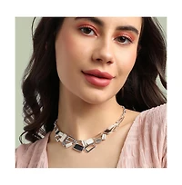 Sohi Dented Geometrical Statement Necklace