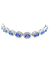 Macy's Oval Tanzanite (7.60 ct. t.w.) and Diamond Bracelet (0.01 ct. t.w.) in Sterling Silver