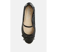 London Rag Omela Woven Bow Detail Ballerinas Women