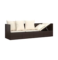 Outdoor Lounge Bed Brown, Cream White