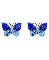 Macy's Crystal Butterfly Stud Earrings (1.0032 ct. t.w.) in Sterling Silver
