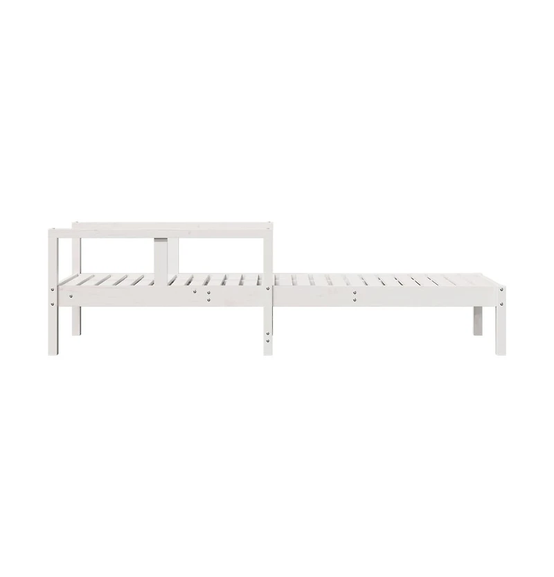 Sun Lounger White Solid Pine Wood 78.5x24.4x21.7 in