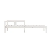 Sun Lounger White Solid Pine Wood 78.5x24.4x21.7 in