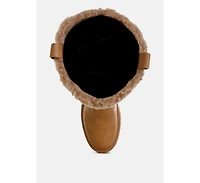 Lapland Fur Detail Calf Length Boots Women