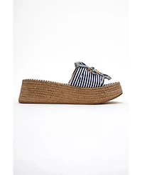 Prologue Shoes Shara Braided Bow & Bee Buckle Platform Sandal (Women)