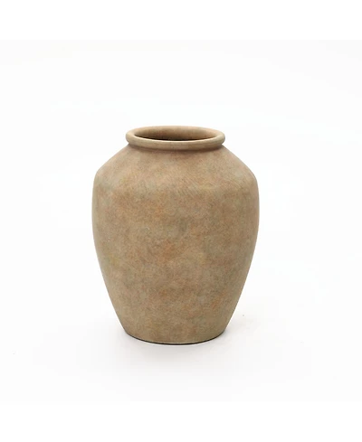 LuxenHome Terracotta 10.4" Vase with Earthy Brown Tones, Accent for Farmhouse or Boho Interiors
