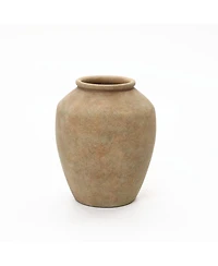 LuxenHome Terracotta 10.4" Vase with Earthy Brown Tones, Accent for Farmhouse or Boho Interiors