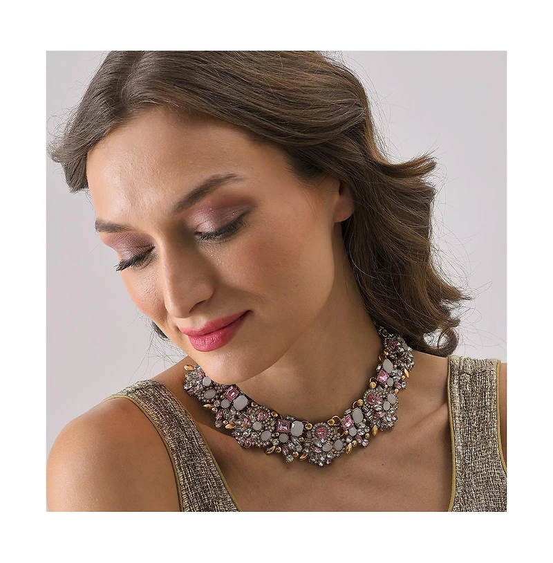 Sohi Silver-Plated Stone Necklace