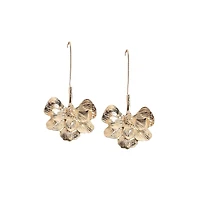 Sohi Metallic Semi Flora Drop Earrings