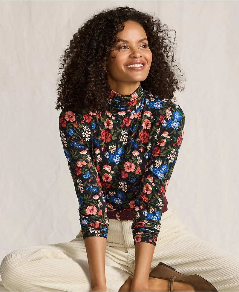 Lands' End Tall Lightweight Jersey Long Sleeve Turtleneck