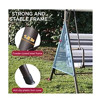 Sunjoy 2-Seat Patio Metal Proch Swing With Adjustable Canopy