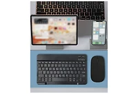Ultra-Thin Portable Keyboard and Mouse Set - Bluetooth Keyboard and Wireless Matte Mouse with Laptop and Tablet, Three Systems Compatible
