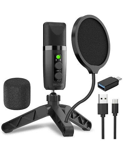 Delton U3000 Usb Microphone, Condenser Mic with Rgb Lights (DRU3000)