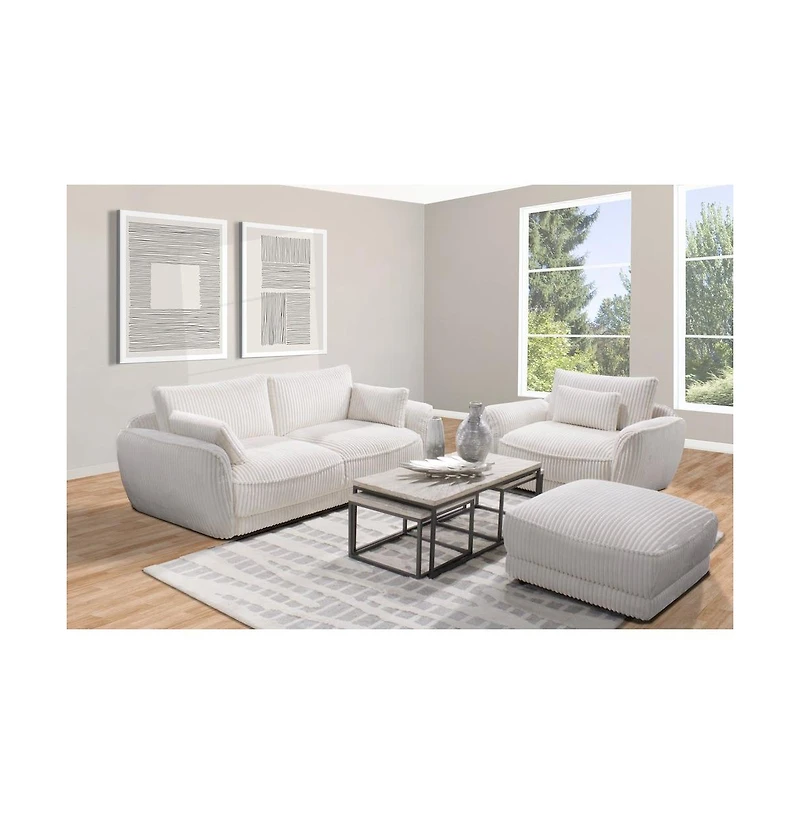 Parker Living Utopia - Mega Ivory Ottoman with Casters