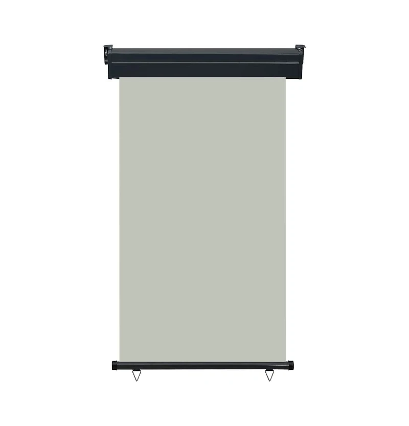 vidaXL Balcony Side Awning Grey Steel 41.3 x 98.4 in Adjustable Armrests