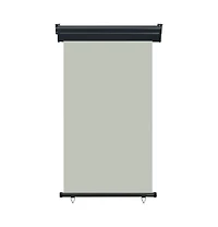 vidaXL Balcony Side Awning Grey Steel 41.3 x 98.4 in Adjustable Armrests