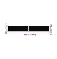 vidaXL Side Awning Black Polyester with Pu coating, steel, aluminum