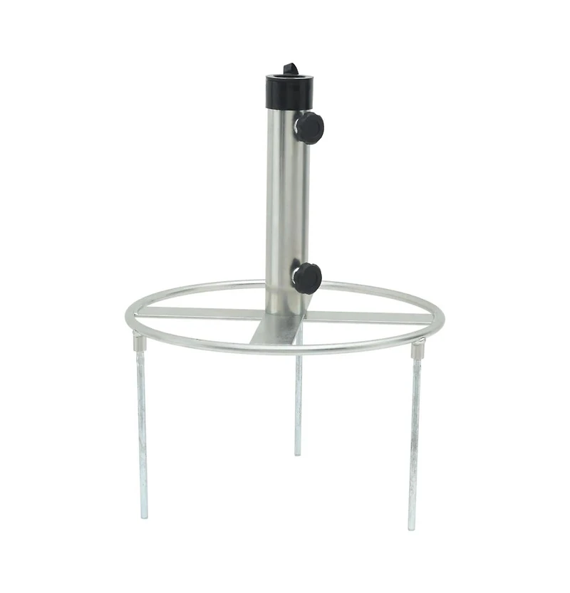 vidaXL Parasol Base with Ground Spikes for Ø1.5"/1.9" Silver Steel