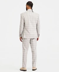 Tayion Collection Mens Classic Fit Plaid Suit Separates