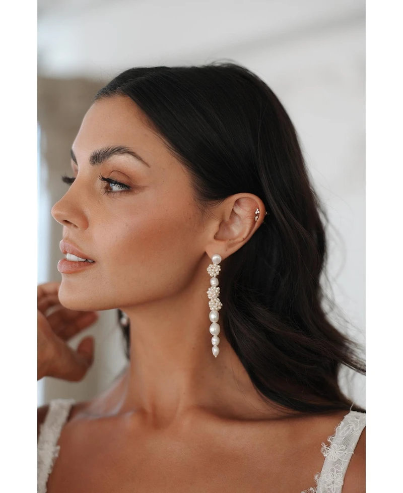 Untamed Petals Darcy Freshwater Pearl Drop Earrings