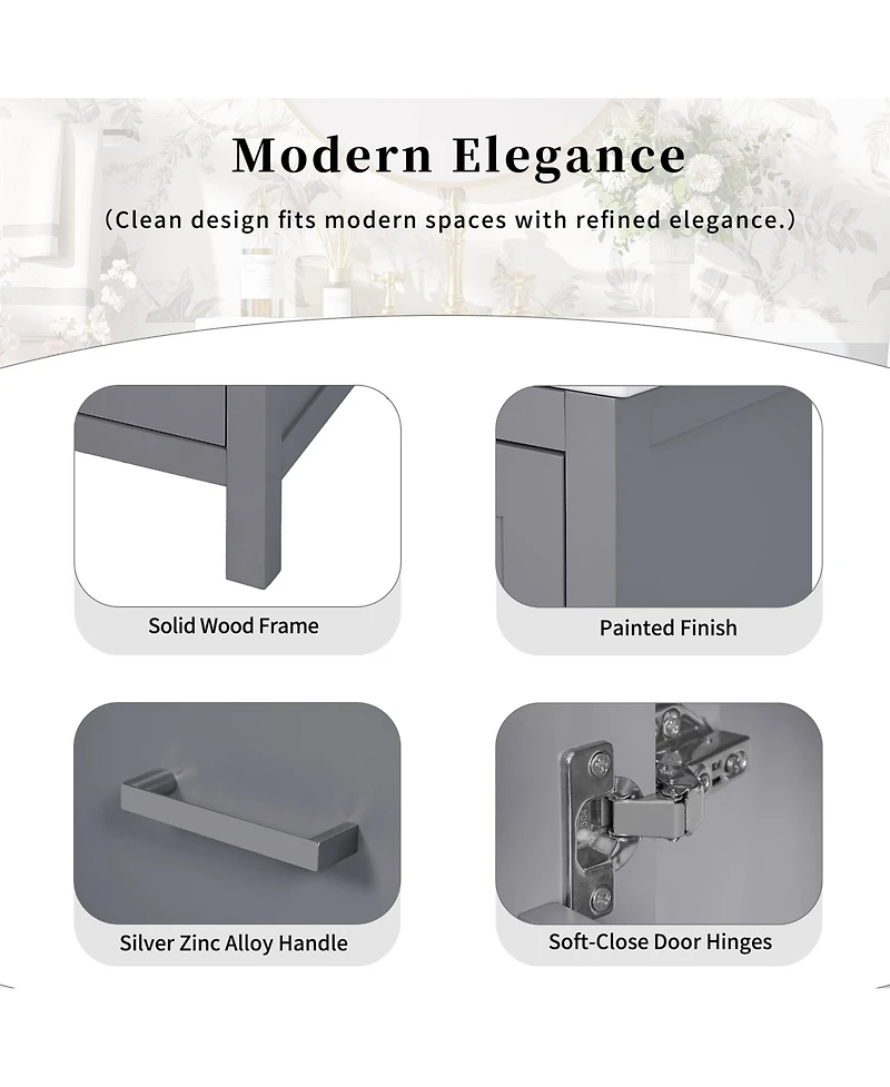 Lovmor Bathroom Vanity with Integrated Undermount Sink Divided Drawer for Versatile Storage