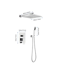 Rainsken Shower Set System Bathroom Luxury Rain Mixer Shower Combo Set Wall Mounted Rainfall Shower Head Faucet
